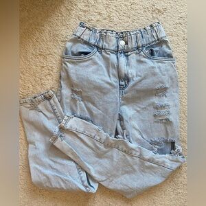 Distressed mom jeans